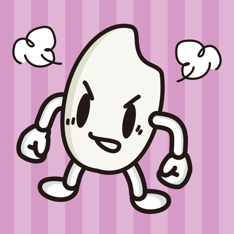 怒るお米ちゃんのイラスト【色、背景あり】PNG