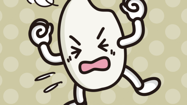カンカンに怒るお米ちゃんのイラスト【色、背景あり】PNG
