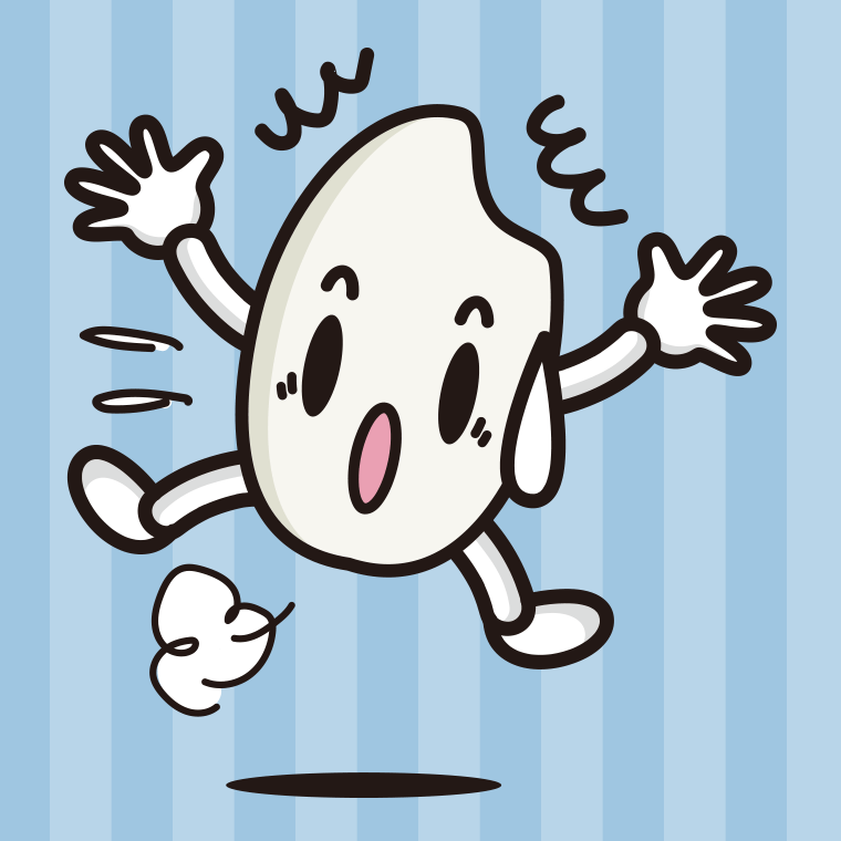 驚くお米ちゃんのイラスト【色、背景あり】PNG