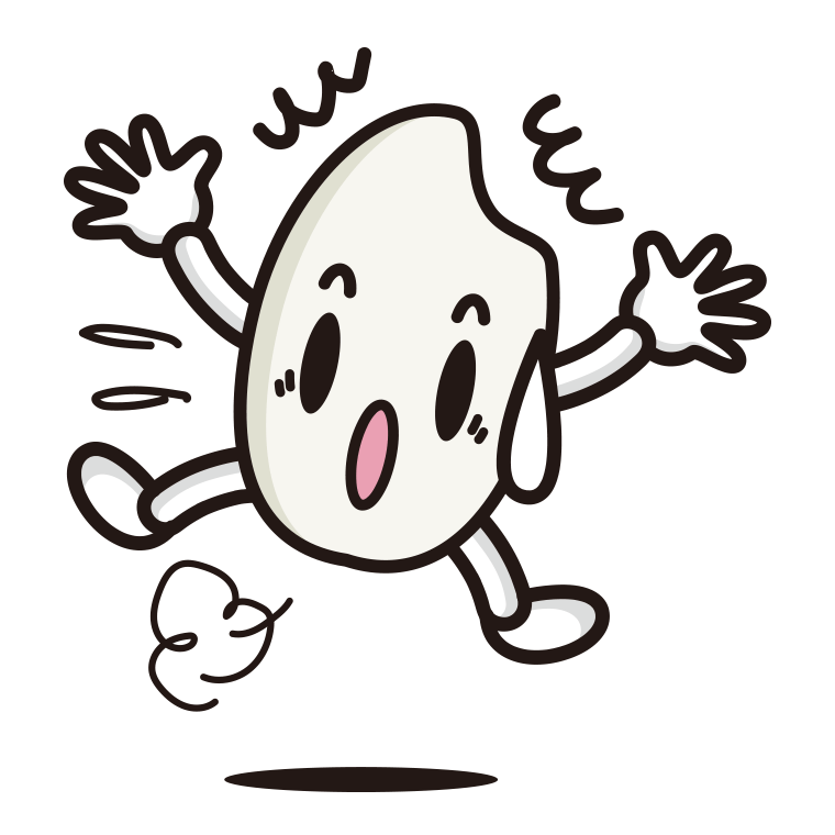 驚くお米ちゃんのイラスト【色あり、背景なし】透過PNG