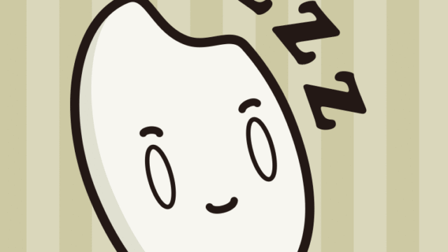 眠るお米ちゃんのイラスト【色、背景あり】PNG