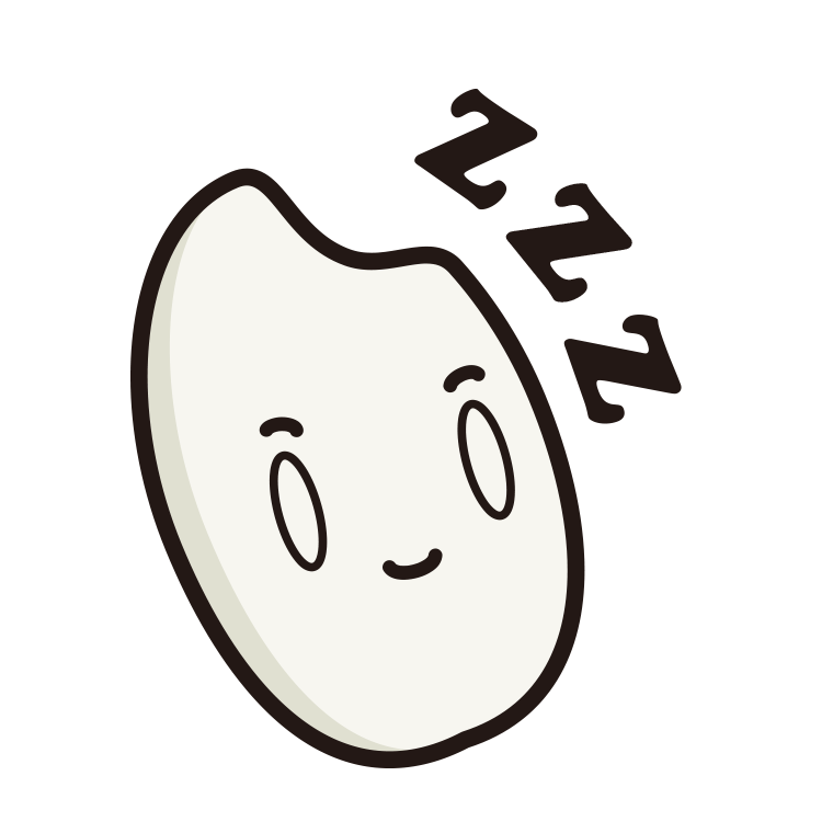 眠るお米ちゃんのイラスト【色あり、背景なし】透過PNG