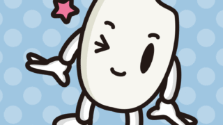 ウインクするお米ちゃんのイラスト【色、背景あり】PNG