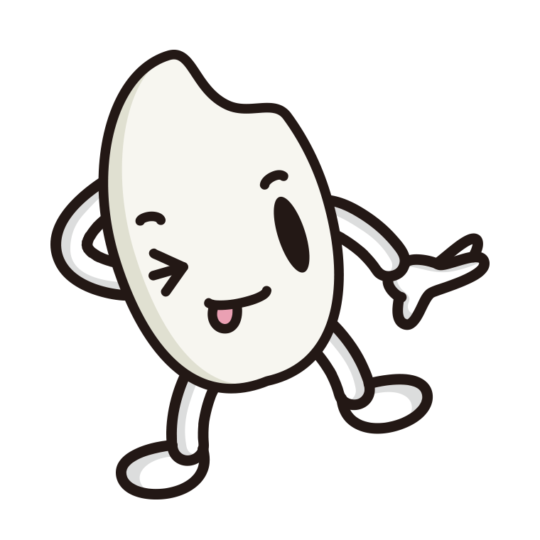 テヘヘなお米ちゃんのイラスト【色あり、背景なし】透過PNG