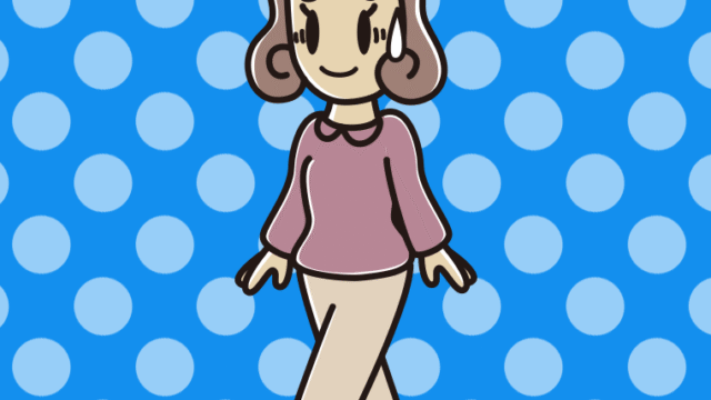 苦笑いしながら歩く女子大学生のイラスト【色、背景あり】PNG