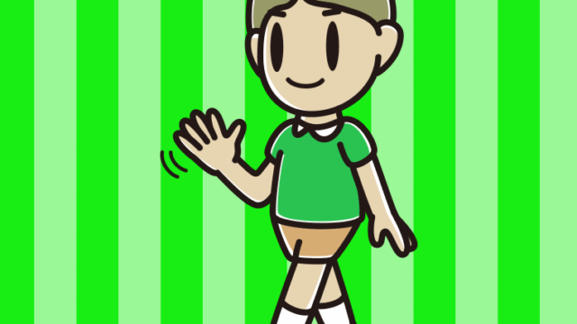 手を振りながら歩く小学生男子のイラスト【色、背景あり】PNG