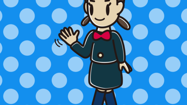 手を振りながら歩く女子中学生のイラスト【色、背景あり】PNG