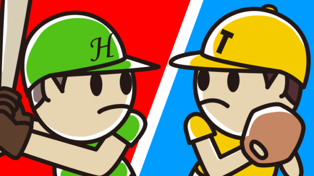 野球の頂上決戦のイラスト【色、背景あり】PNG