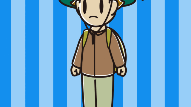 怒るアウトドア姿の男子高校生のイラスト【色、背景あり】PNG