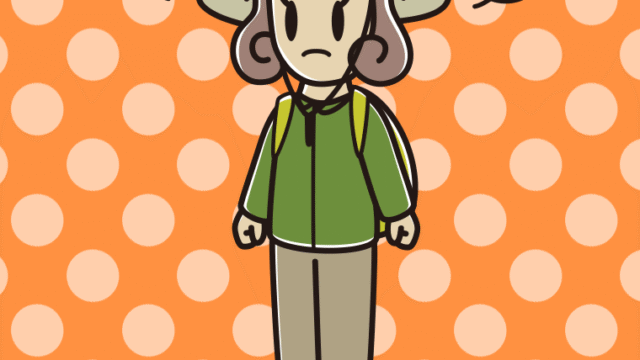 怒るアウトドア姿の女子大学生のイラスト【色、背景あり】PNG