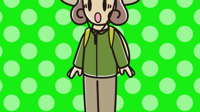 驚くアウトドア姿の女子大学生のイラスト【色、背景あり】PNG