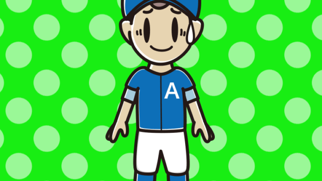 苦笑いする野球のユニフォーム姿の男子中学生のイラスト【色、背景あり】PNG