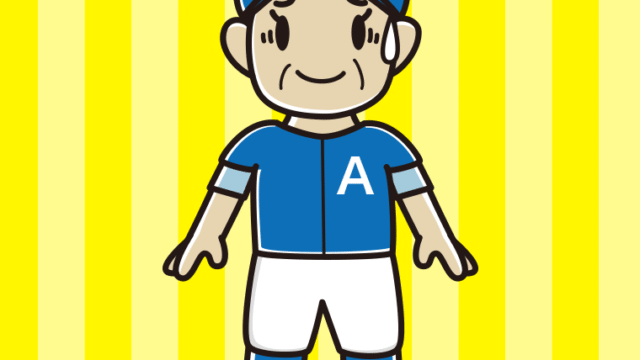 苦笑いする野球のユニフォーム姿のおばさんのイラスト【色、背景あり】PNG