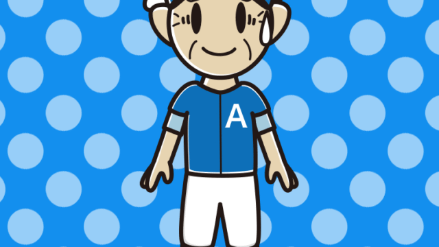 苦笑いする野球のユニフォーム姿のおじいさんのイラスト【色、背景あり】PNG