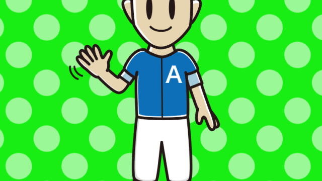 手を振る野球のユニフォーム姿の男性のイラスト【色、背景あり】PNG