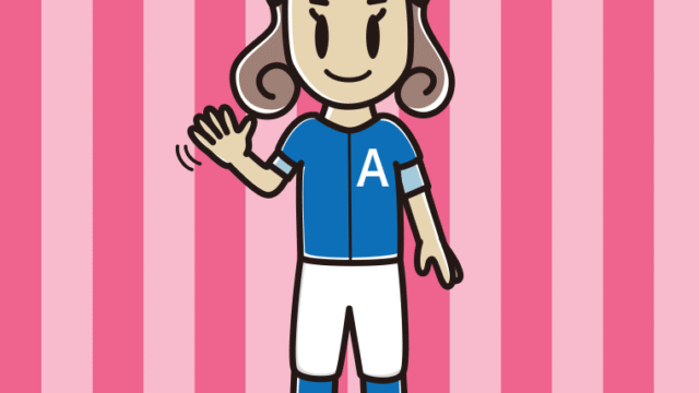 手を振る野球のユニフォーム姿の女子大学生のイラスト【色、背景あり】PNG