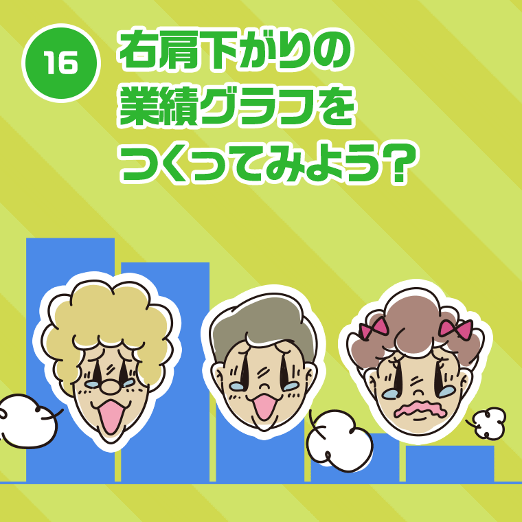 16.右肩下がりの業績グラフをつくってみよう？