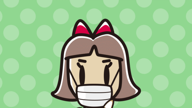 犬を抱いてマスクをする小学生女子のイラスト【色、背景あり】PNG