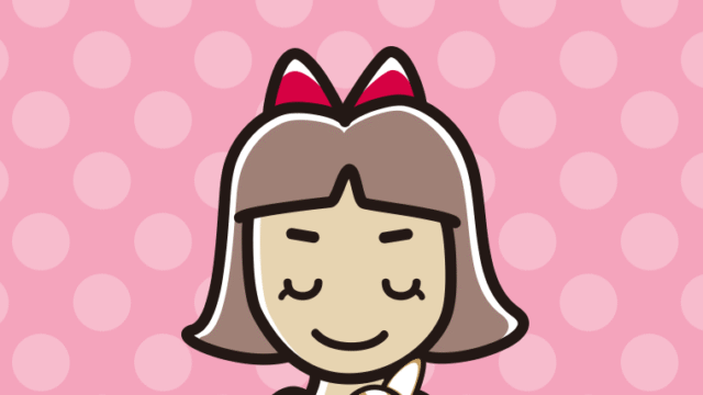 犬を抱いてお辞儀する小学生女子のイラスト【色、背景あり】PNG