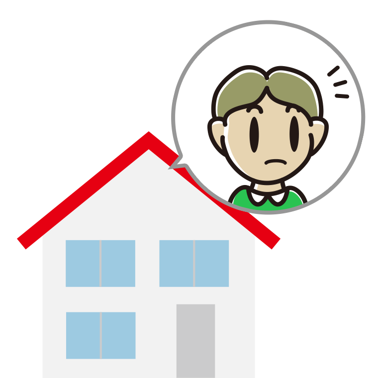 一戸建てで何かに気付く小学生男子のイラスト【色あり、背景なし】透過PNG