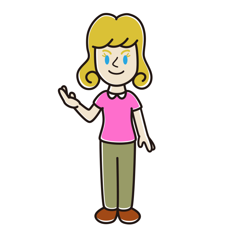 案内する外国人女性のイラスト【色あり、背景なし】透過PNG