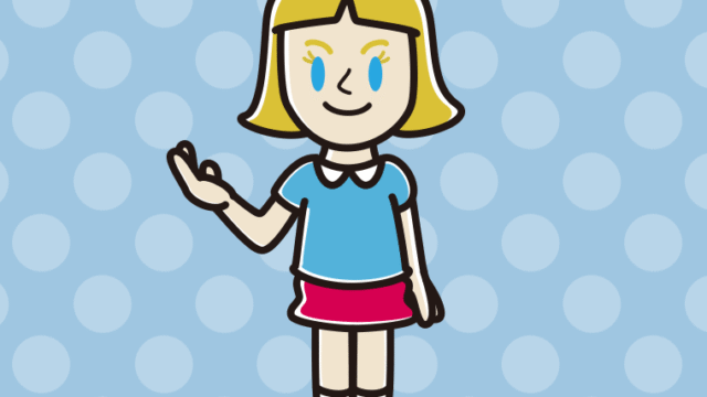 案内する外国人の女の子のイラスト【色、背景あり】PNG