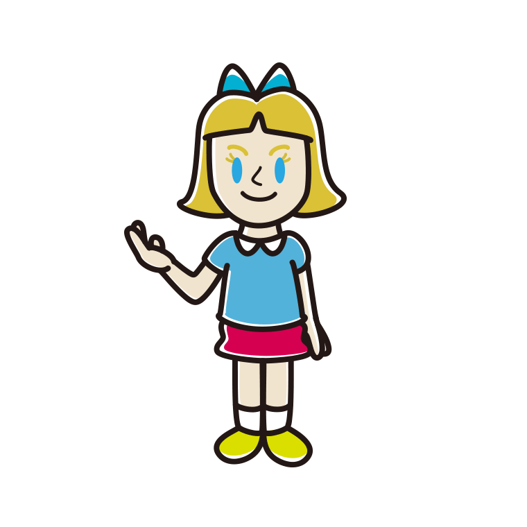 案内する外国人の女の子のイラスト【色あり、背景なし】透過PNG