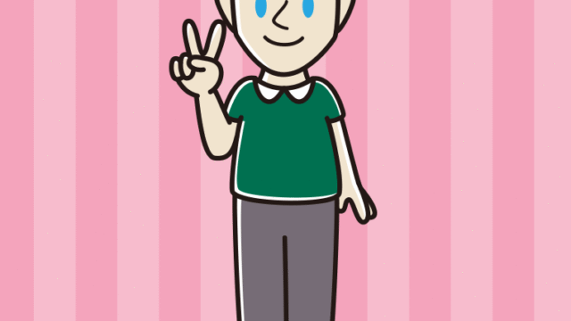 ピースをする外国人男性のイラスト【色、背景あり】PNG