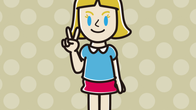 ピースをする外国人の女の子のイラスト【色、背景あり】PNG