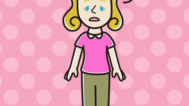 ぼーっとする外国人女性のイラスト【色、背景あり】PNG