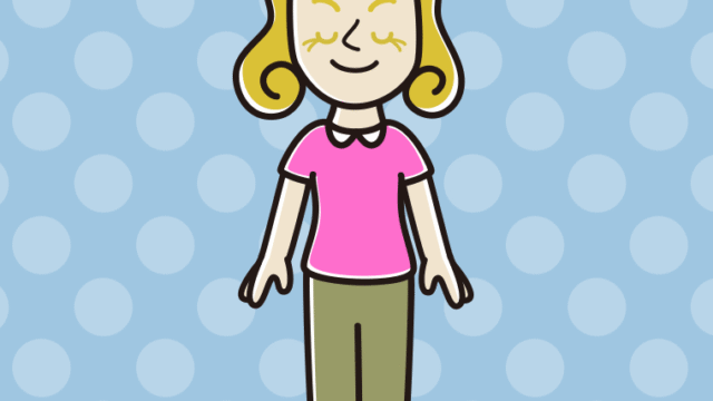 目を閉じる外国人女性のイラスト【色、背景あり】PNG