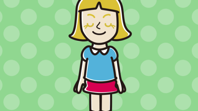 目を閉じる外国人の女の子のイラスト【色、背景あり】PNG