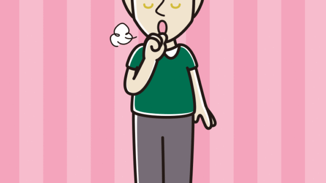 咳払いする外国人男性のイラスト【色、背景あり】PNG