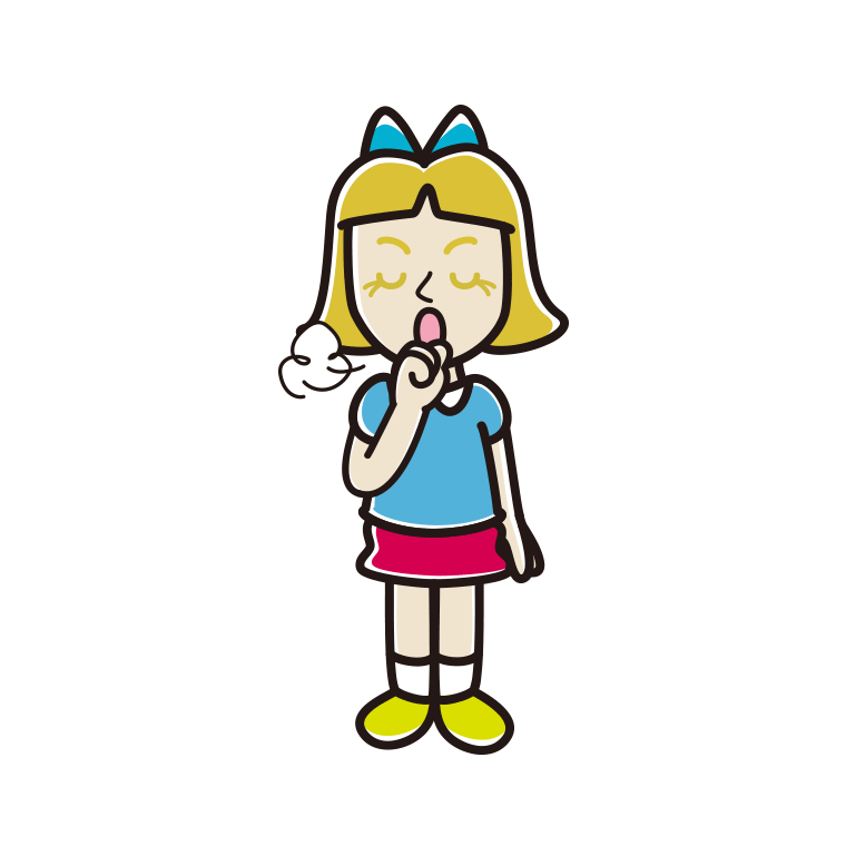 咳払いする外国人の女の子のイラスト【色あり、背景なし】透過PNG