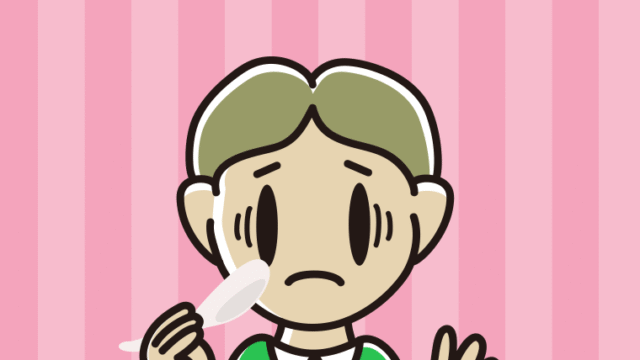 チャーハンで困る小学生男子のイラスト【色、背景あり】PNG