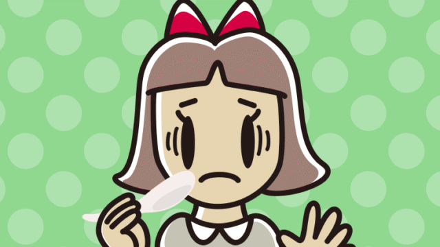 チャーハンで困る小学生女子のイラスト【色、背景あり】PNG