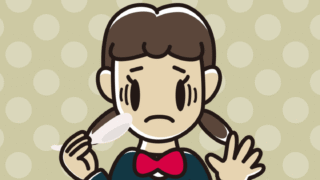 チャーハンで困る女子中学生のイラスト【色、背景あり】PNG