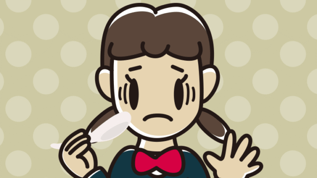 チャーハンで困る女子中学生のイラスト【色、背景あり】PNG