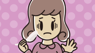 チャーハンで困る女子大学生のイラスト【色、背景あり】PNG