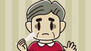 チャーハンで困るおじさんのイラスト【色、背景あり】PNG