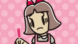 菜箸で困る小学生女子のイラスト【色、背景あり】PNG