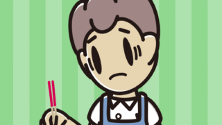 菜箸で困る男子中学生のイラスト【色、背景あり】PNG