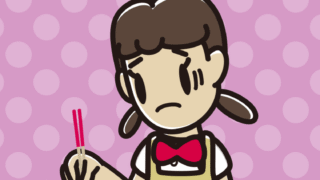 菜箸で困る女子中学生のイラスト【色、背景あり】PNG