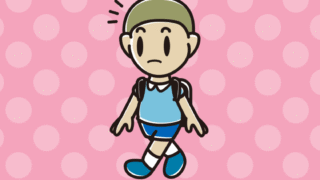 通学中に何かに気付く新小学一年生男子のイラスト【色、背景あり】PNG