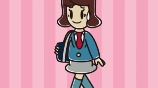 通学中に苦笑いする女子高校生のイラスト【色、背景あり】PNG