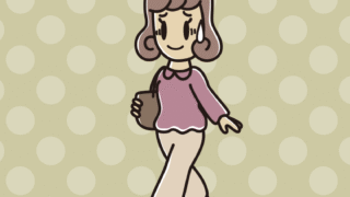 通学中に苦笑いする女子大学生のイラスト【色、背景あり】PNG