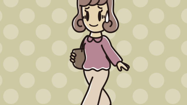 通学中に苦笑いする女子大学生のイラスト【色、背景あり】PNG