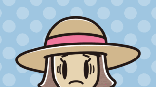 麦わら帽子で困る小学生女子のイラスト【色、背景あり】PNG