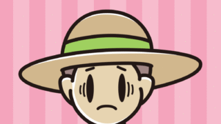 麦わら帽子で困る男子中学生のイラスト【色、背景あり】PNG