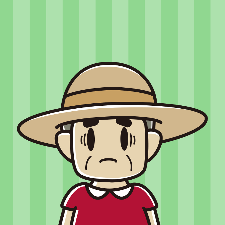 【フリー素材】麦わら帽子で困るおじさんのイラスト